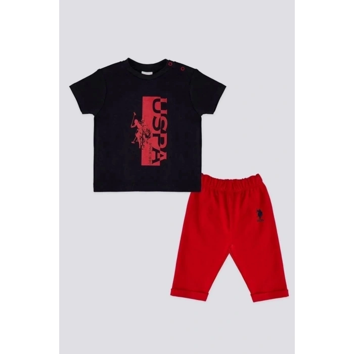 ERKEK BEBEK 2 LI KISA KOL T-SHIRT TAKIM - LACİVERT