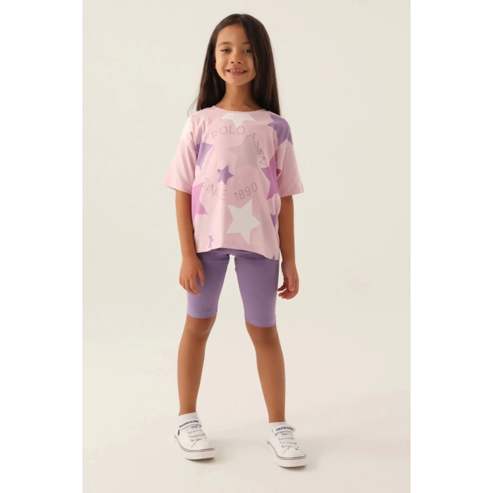 KIZ GARSON BERMUDA TAYT TAKIM - TOZ PEMBE