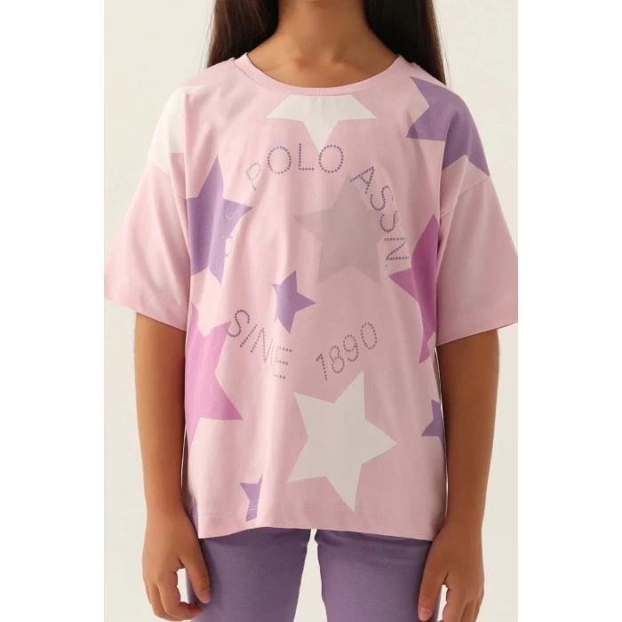 KIZ GARSON BERMUDA TAYT TAKIM - TOZ PEMBE