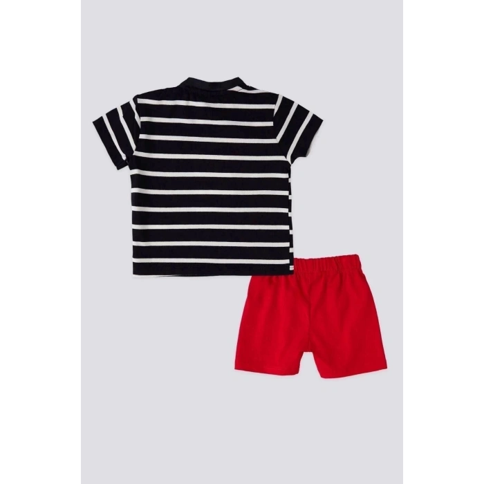 ERKEK BEBEK 2 LI KISA KOL T-SHIRT TAKIM - KIRMIZI