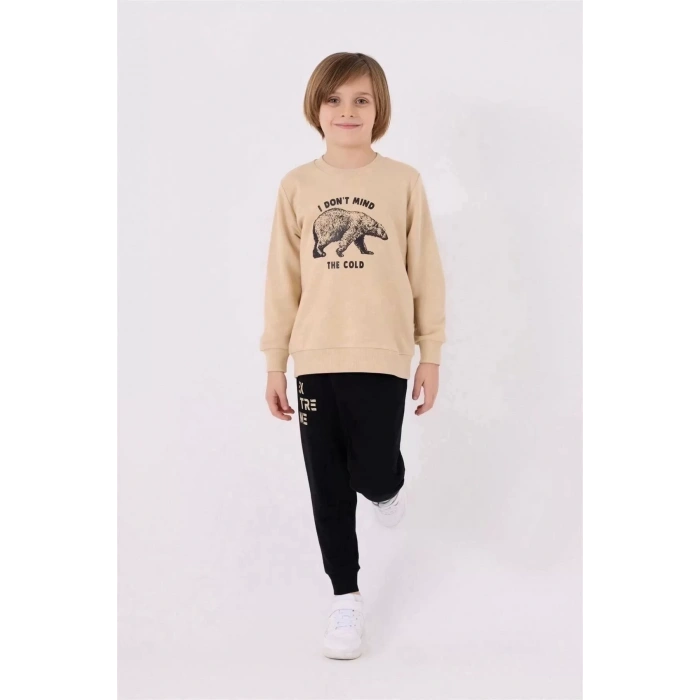 ERKEK ÇOCUK EŞOFMAN TAKIM - BEJ