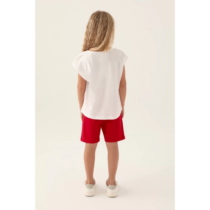 KIZ ÇOCUK BERMUDA TAKIM - KREM LACİVERT