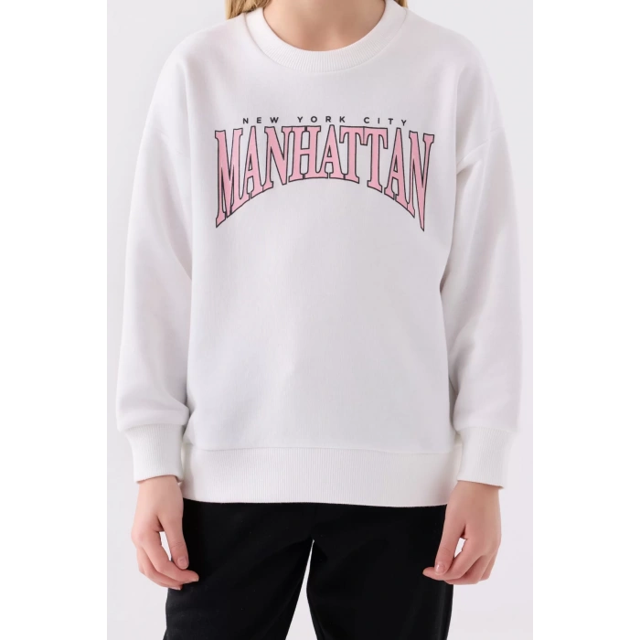 KIZ ÇOCUK EŞOFMAN TAKIM - KREM