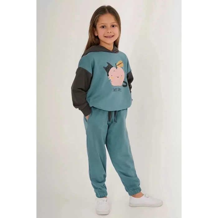 KIZ ÇOCUK EŞOFMAN TAKIM - PASTEL YEŞİLİ