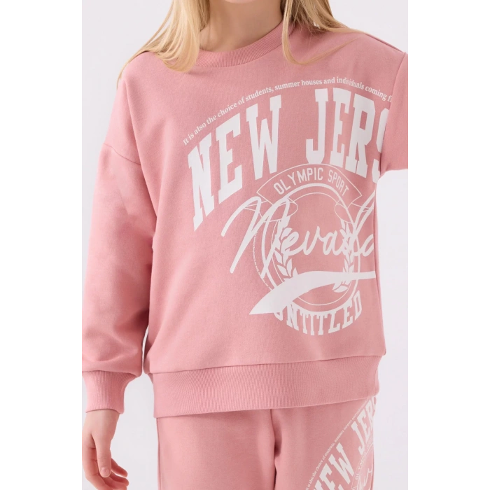 KIZ ÇOCUK EŞOFMAN TAKIM - RETRO PEMBE