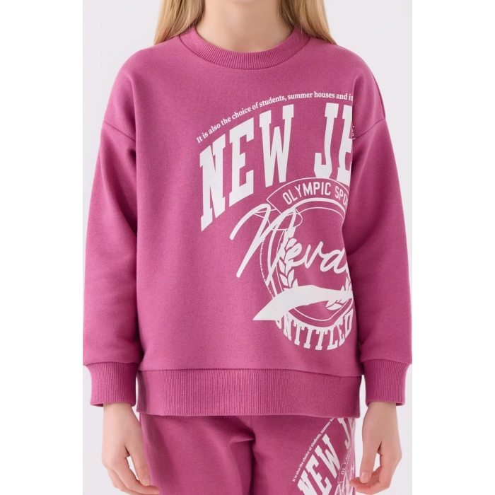 KIZ ÇOCUK EŞOFMAN TAKIM - RETRO PEMBE