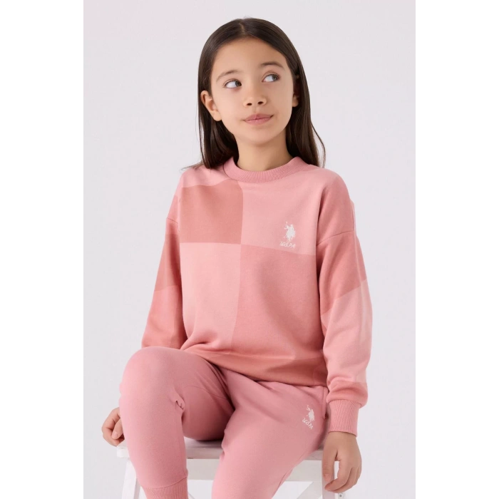 KIZ ÇOCUK EŞOFMAN TAKIMI - RETRO PEMBE