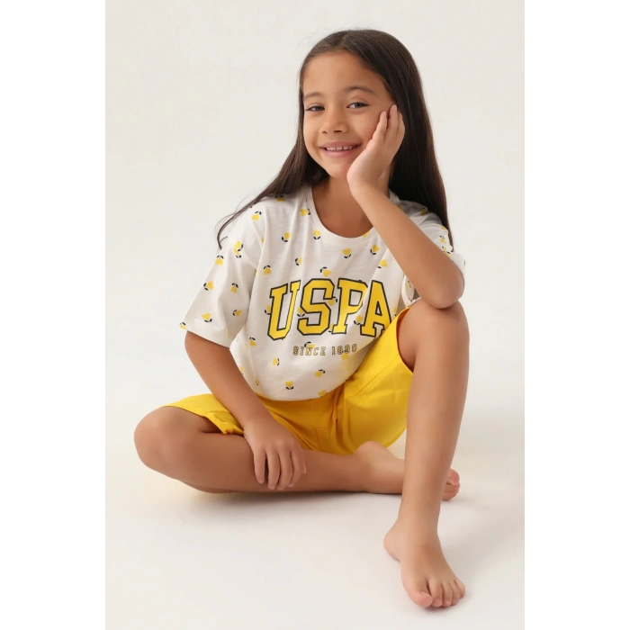 KIZ ÇOCUK KAPRİ TAKIM - KREM SARI