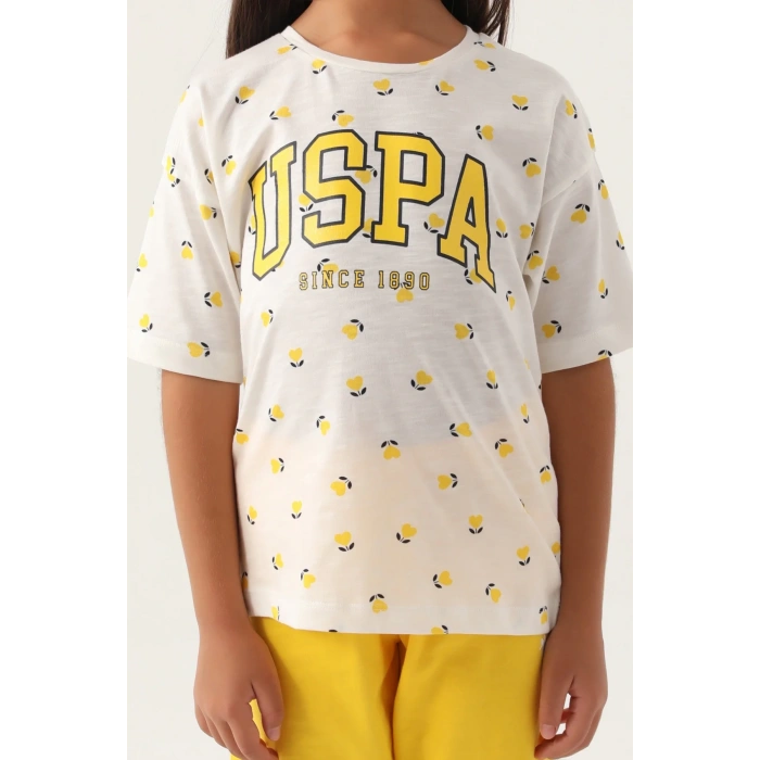 KIZ ÇOCUK KAPRİ TAKIM - KREM SARI