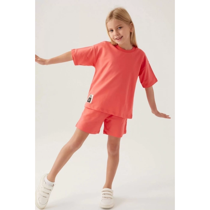 KIZ ÇOCUK ŞORT TAKIM - CORAL