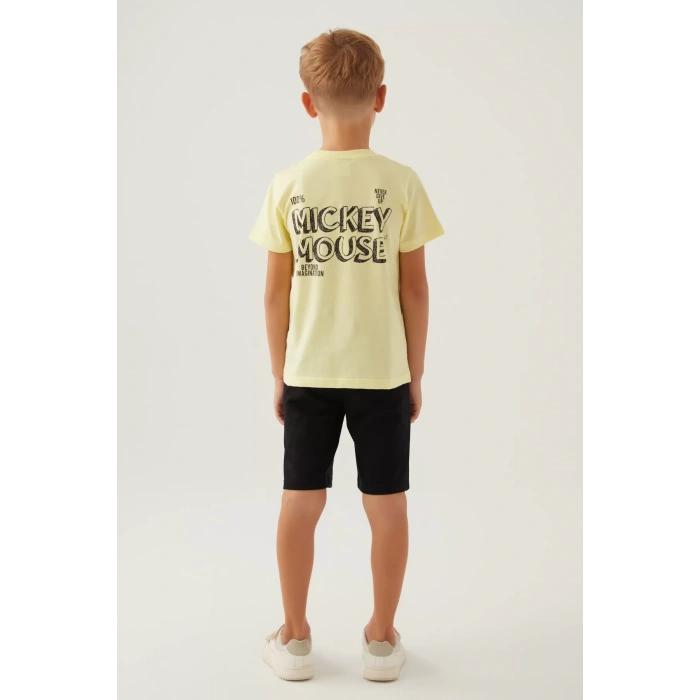 MICKEY MOUSE ERKEK ÇOCUK BERMUDA TAKIM - AÇIK SARI