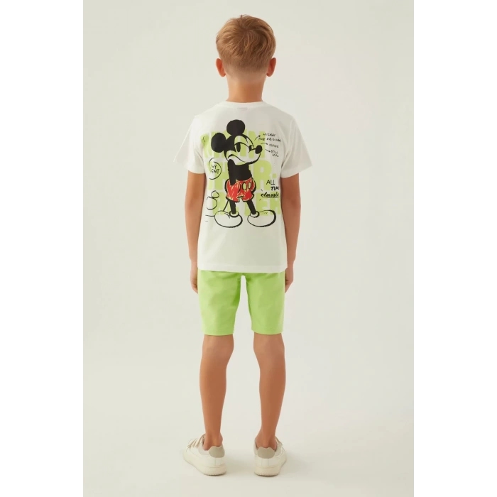 MICKEY MOUSE ERKEK ÇOCUK BERMUDA TAKIM - KREM