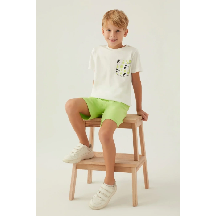 MICKEY MOUSE ERKEK ÇOCUK BERMUDA TAKIM - KREM