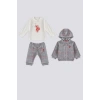 ERKEK BEBEK 3 LÜ TAKIM - GRİ MELANJ