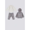 ERKEK BEBEK 3 LÜ TAKIM - GRİ MELANJ