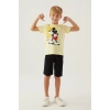 MICKEY MOUSE ERKEK ÇOCUK BERMUDA TAKIM - AÇIK SARI