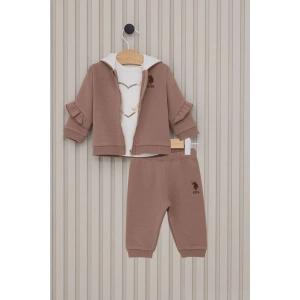 US POLO KIZ BEBEK 3LU TAKIM - VİZON