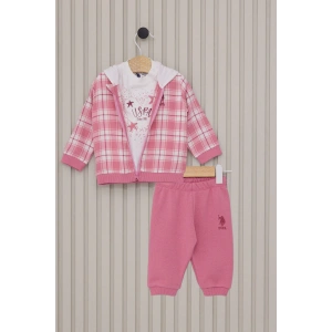 US POLO KIZ BEBEK 3LU TAKIM - KREM