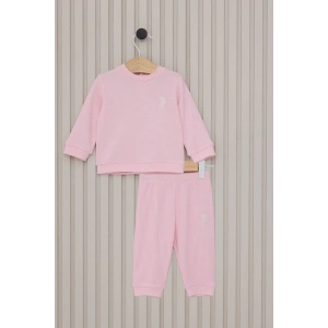 US POLO KIZ BEBEK UZUN KOL 2LI TAKIM - A.PEMBE