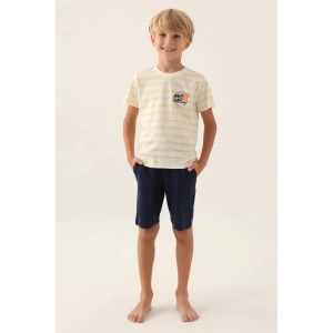 ERKEK ÇOCUK BERMUDA TAKIM - KREM PUDİNG