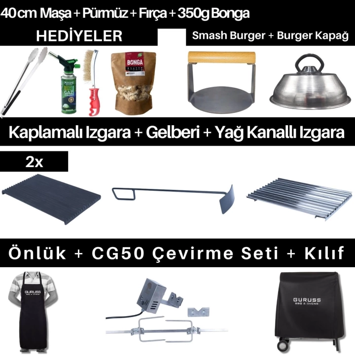 Guruss CG50 Uzman Barbekü Mangal Seti