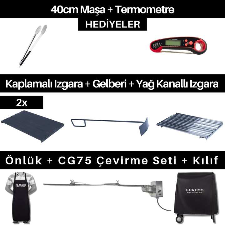 Guruss CG75 Uzman Barbekü Mangal Seti
