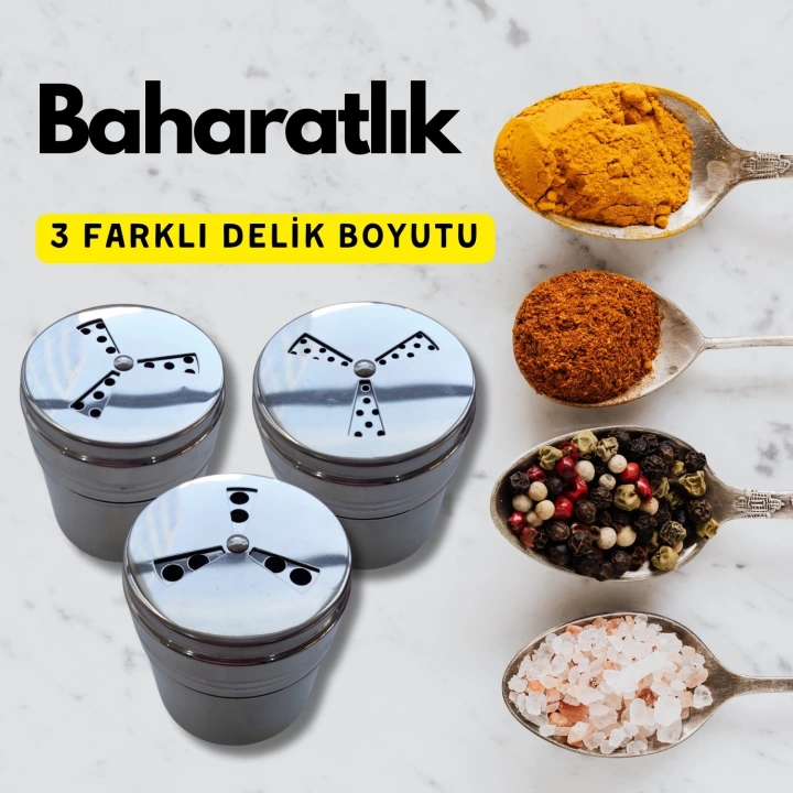 Multi Serpici Baharatlık 3 Farklı Delik Boyutu