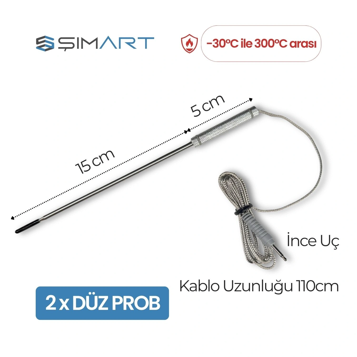 Şımart Akıllı Gıda Termometresi 4 Prob Bluetooth 5.0 Mobil Uygulama -30°C~300°C Ölçüm Aralığı