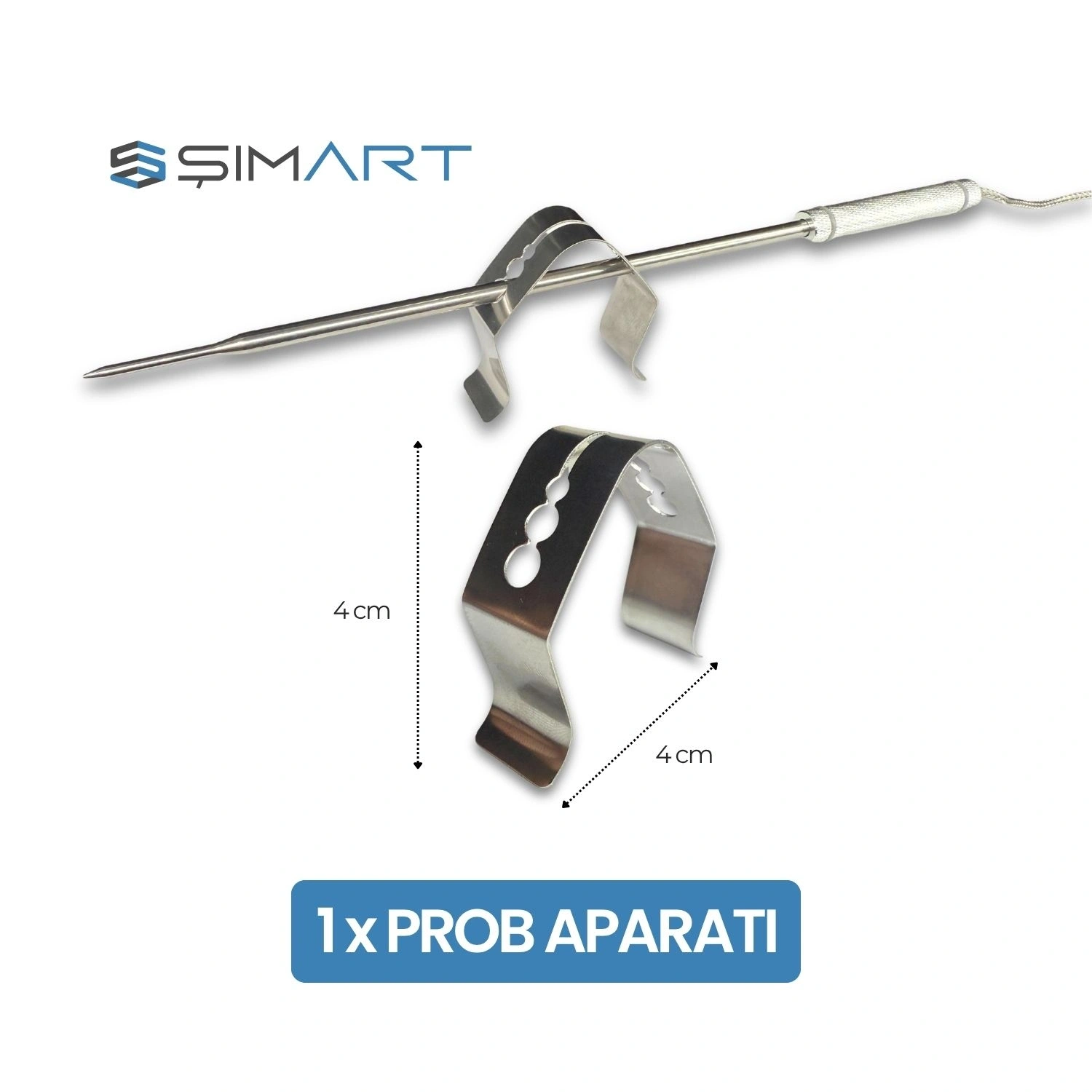 Şımart Akıllı Gıda Termometresi 4 Prob Bluetooth 5.0 Mobil Uygulama -30°C~300°C Ölçüm Aralığı