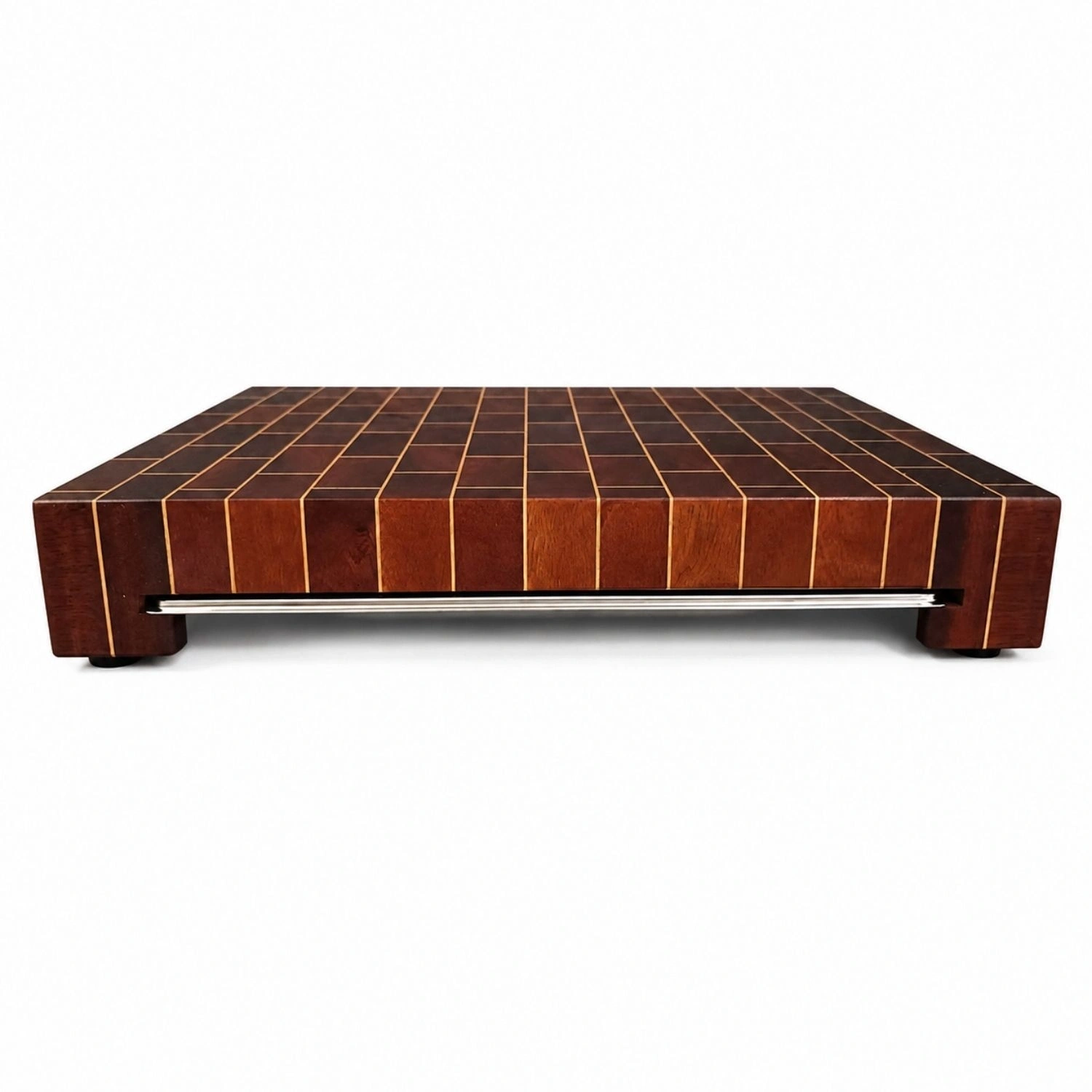 Tepsili End Grain Kesme Tahtası - Maun ve Dişbudak