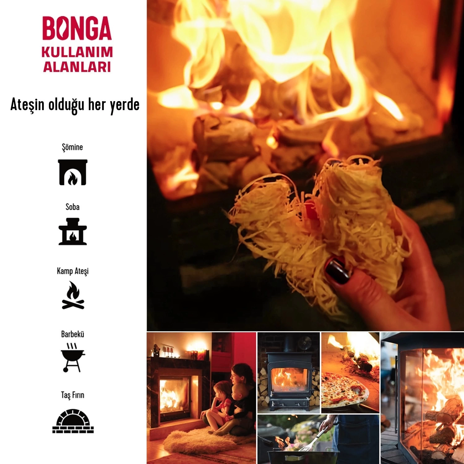 Bonga Odun Yünü Tutuşturucu (150 Adet) - 2 Kg