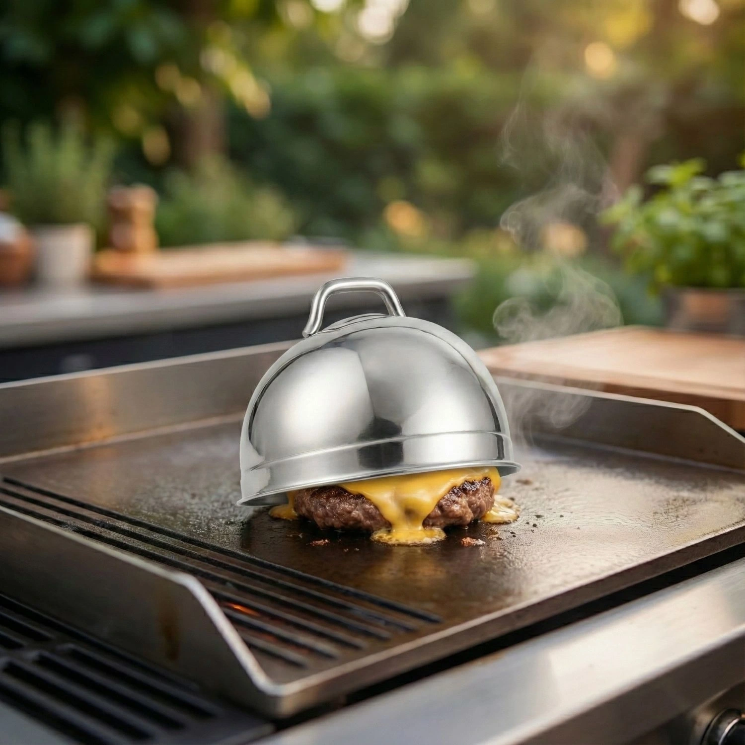 Burger Peynir Eritme Kapağı ve Hamburger Buhar Aparatı (12cm)