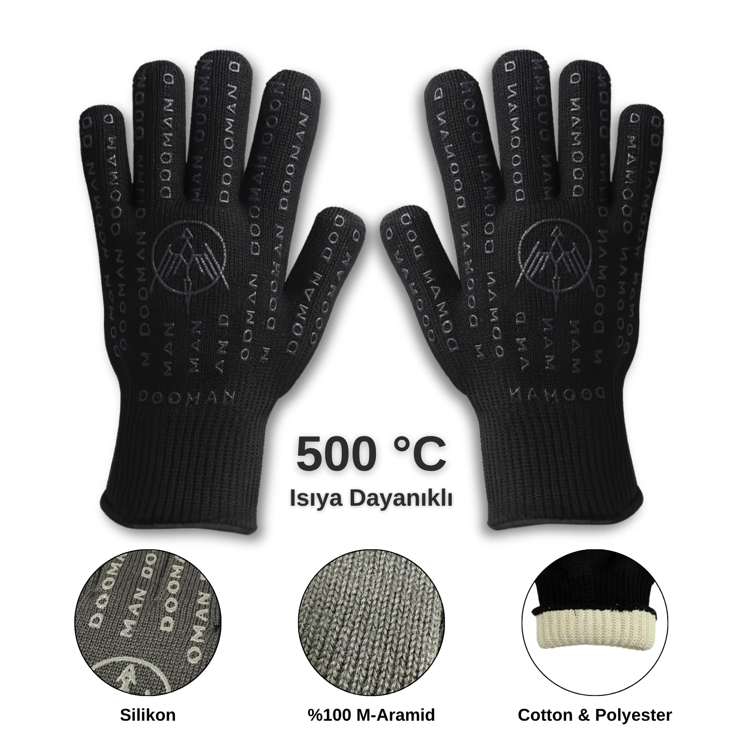 Dooman Isıya Dayanıklı Barbekü Mangal ve Fırın Eldiveni (500°C)