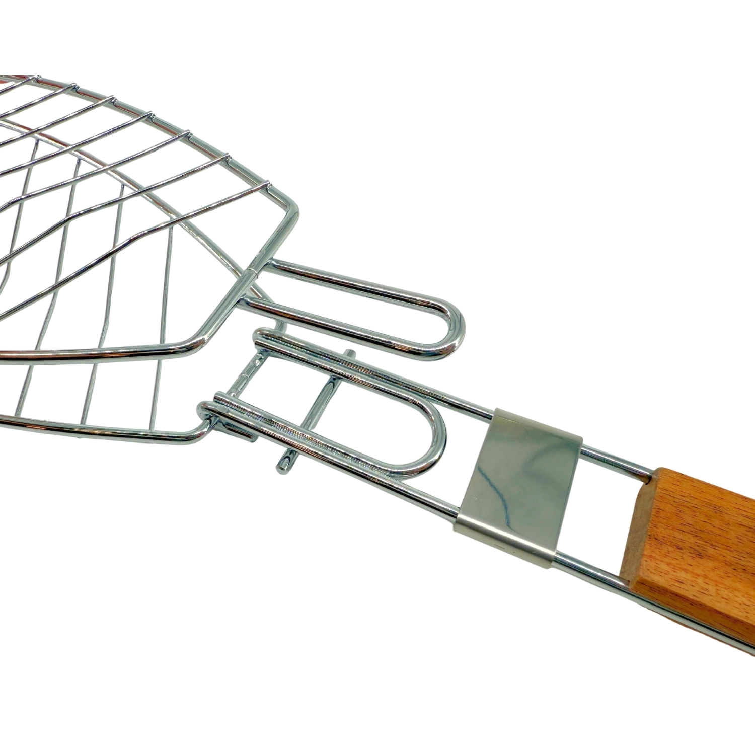 Dooman Paslanmaz Çelik Balık Izgara Teli Ahşap Saplı 30x13 cm Izgara Alanı - 318g