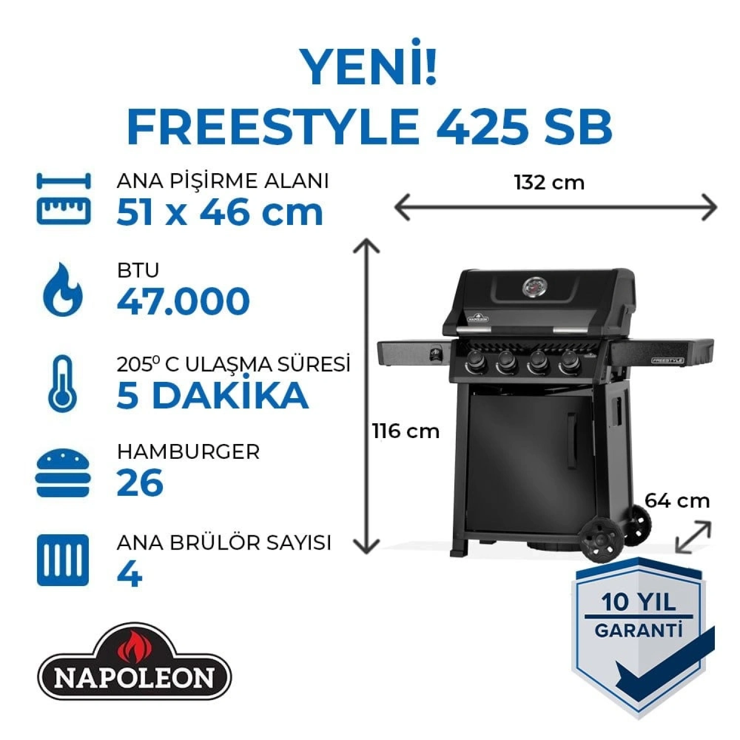 Freestyle 425 SB Gazlı Mangal 2026 Model