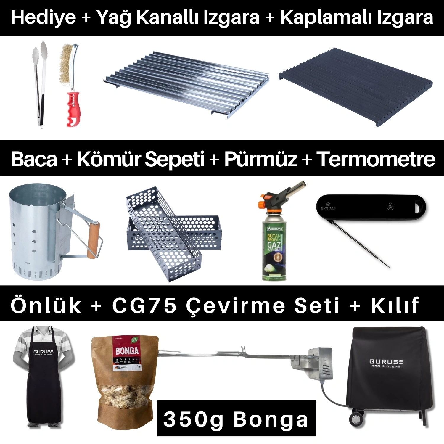 Guruss CG75 Gurme Barbekü Mangal Seti
