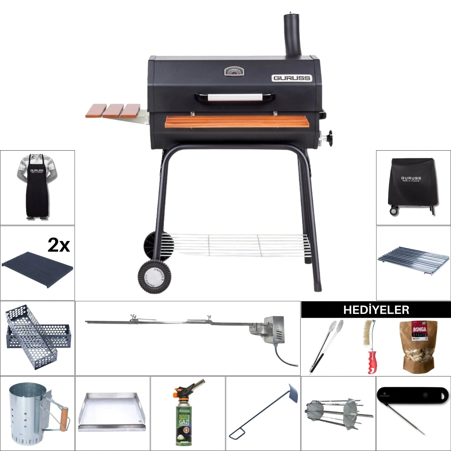 Guruss CG75 Profesyonel Barbekü Mangal Seti