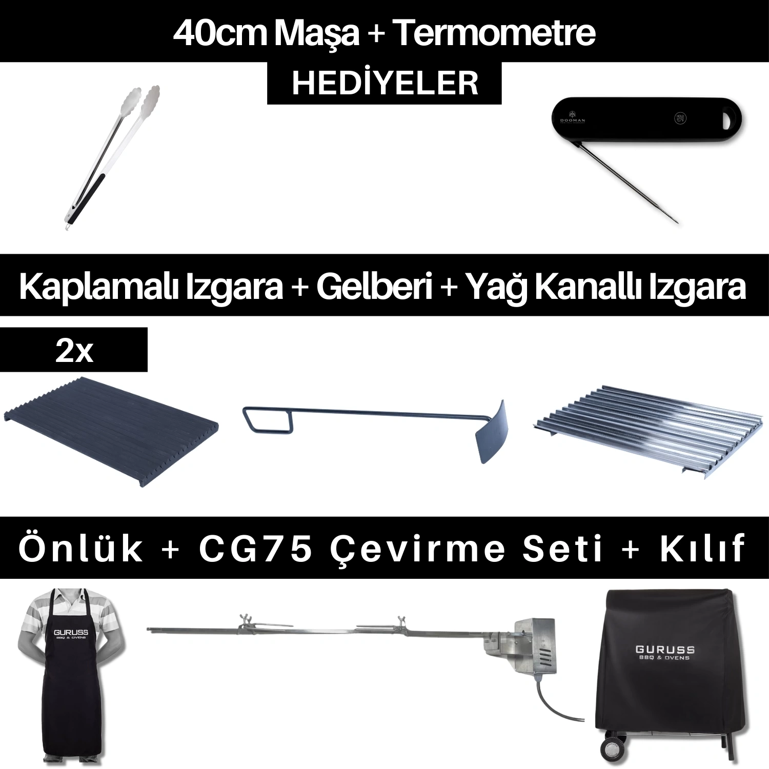 Guruss CG75 Uzman Barbekü Mangal Seti