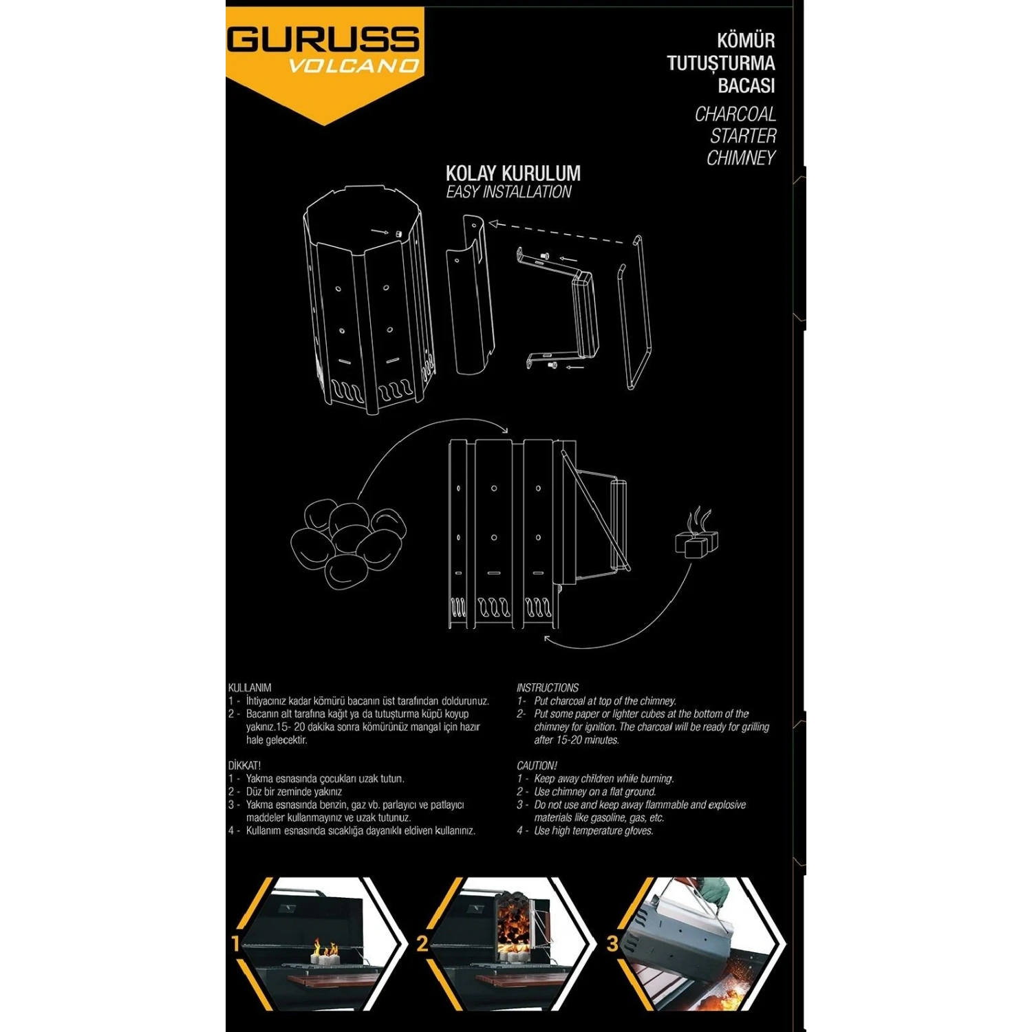 Guruss Volcano Kömür Tutuşturma Bacası