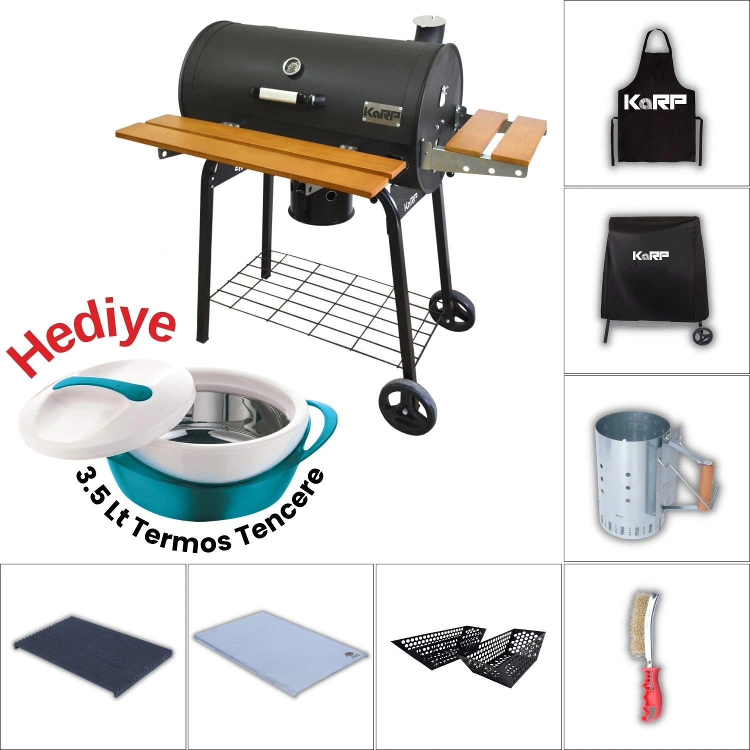 Karp 75 Kömürlü Mangal & Bbq (Tam Set)