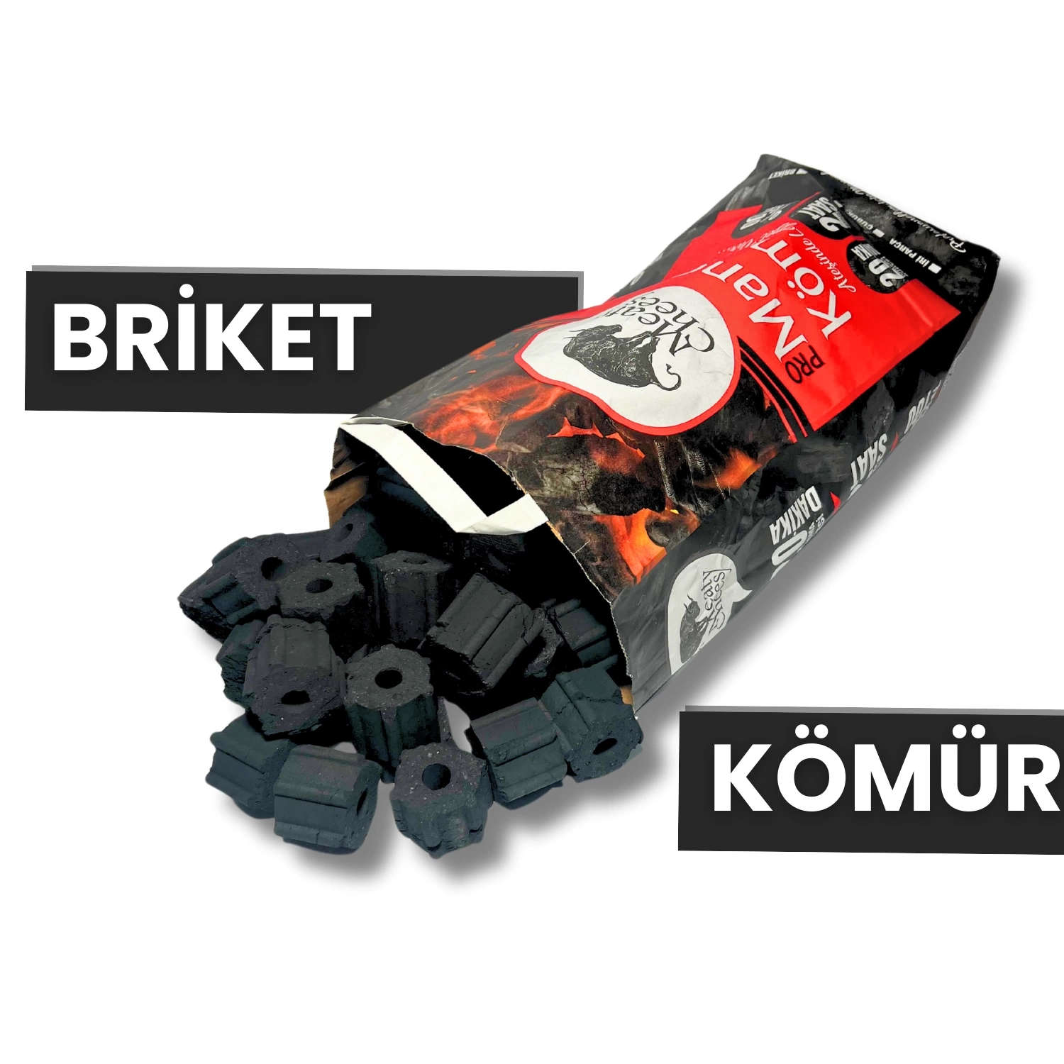 Meaty&Cheesy Mix Bio Karbon Mangal & Barbekü Kömürü (Karışık) - 9 kg