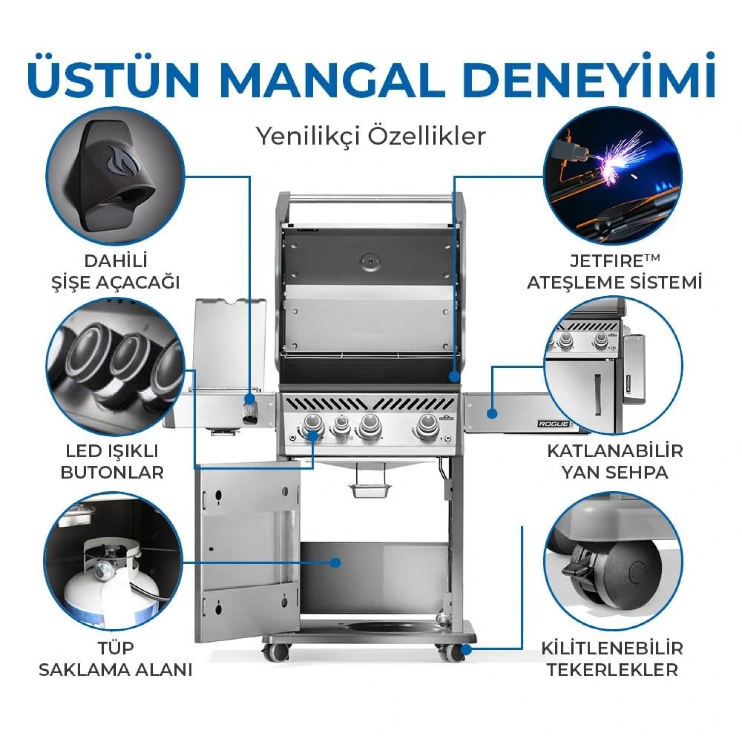 Napoleon Rogue Pro 425 Sib Gazlı Barbekü | Mangal