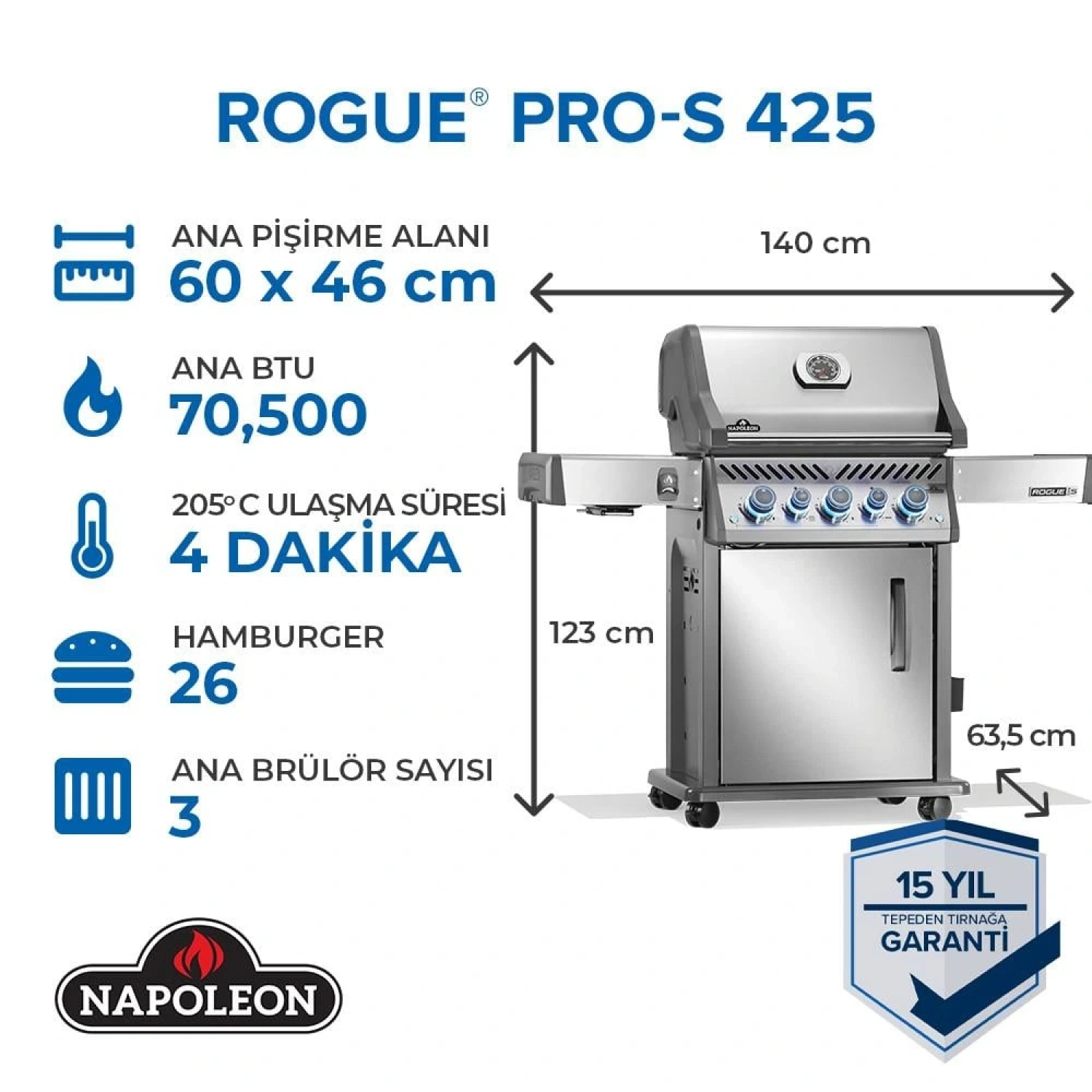 Napoleon Rogue Pro S 425 RSIB Gazlı Mangal