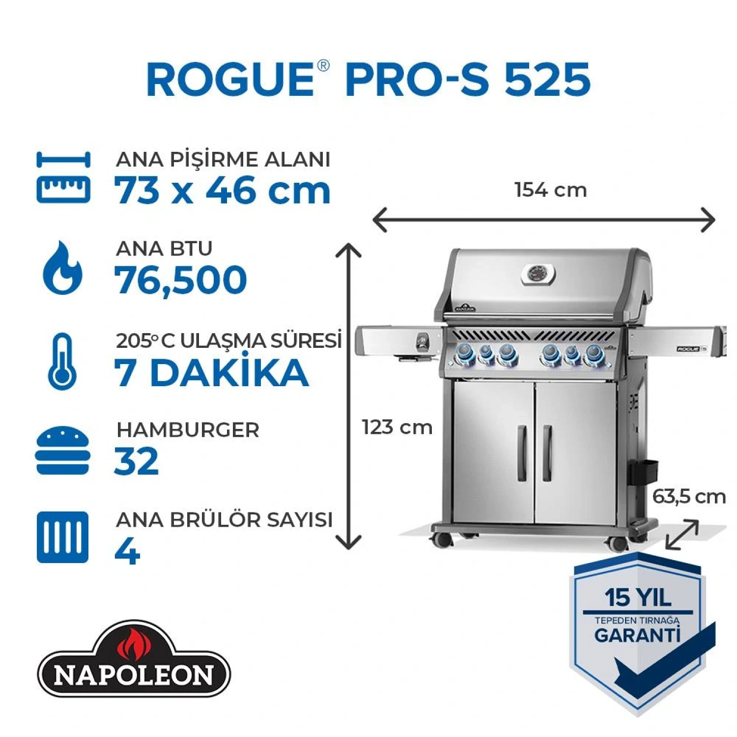 Napoleon Rogue Pro S 525 RSIB Gazlı Mangal