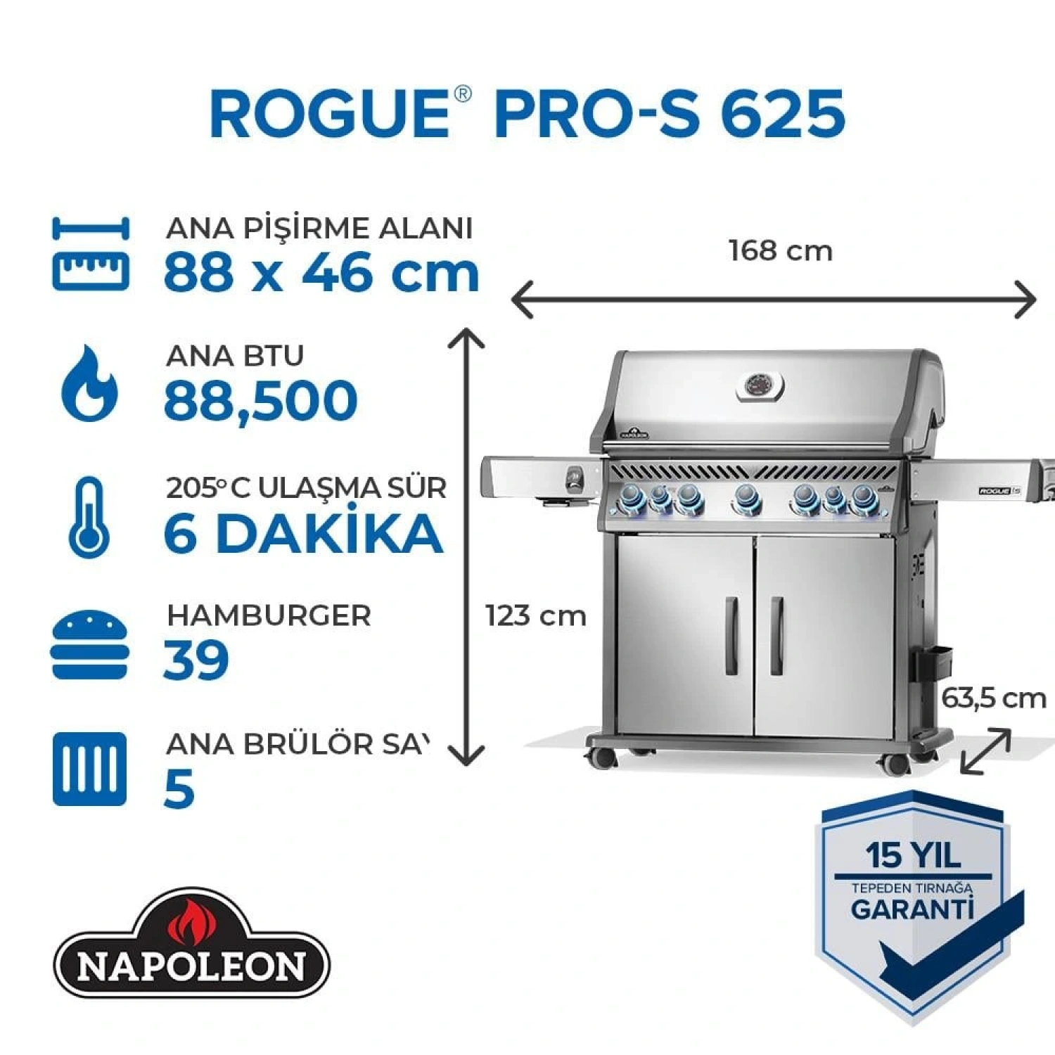 Napoleon Rogue Pro S 625 RSIB Gazlı Mangal