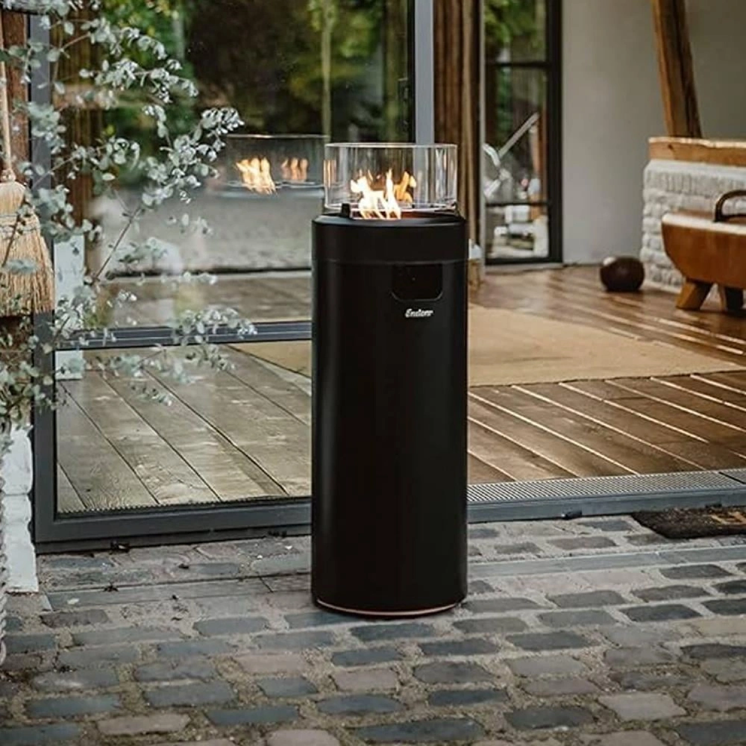 Nova Led Gazlı Ateş Çukuru Siyah Firepit
