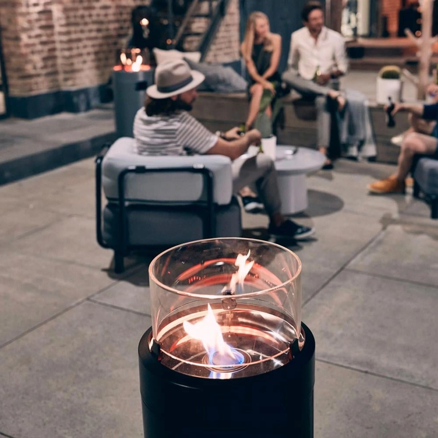 Nova Led Gazlı Ateş Çukuru Siyah Firepit