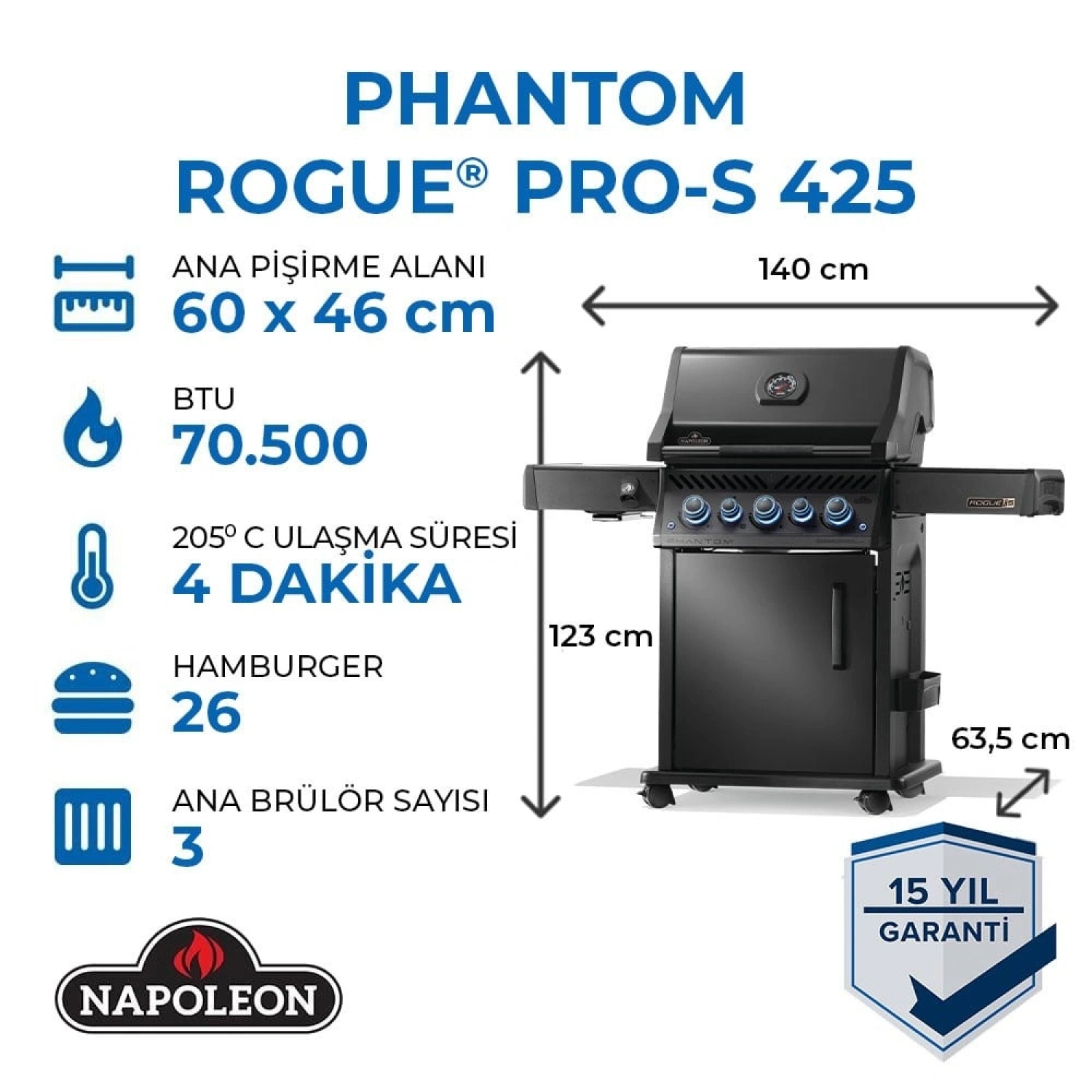 Phantom Rogue Pro S 425 RSIB Gazlı Mangal