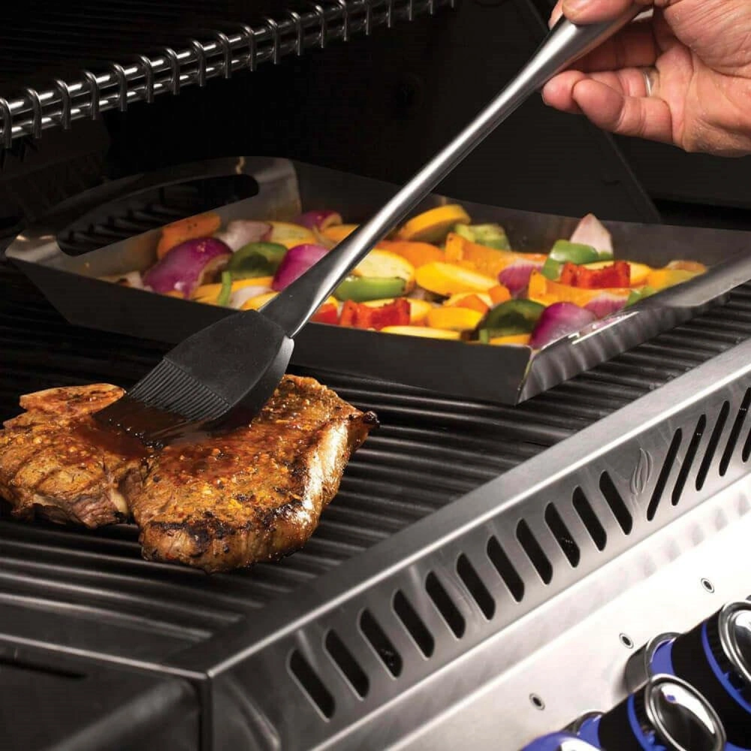 Pro Üçlü Set Spatula, Maşa, Sos Fırçası Paslanmaz Çelik