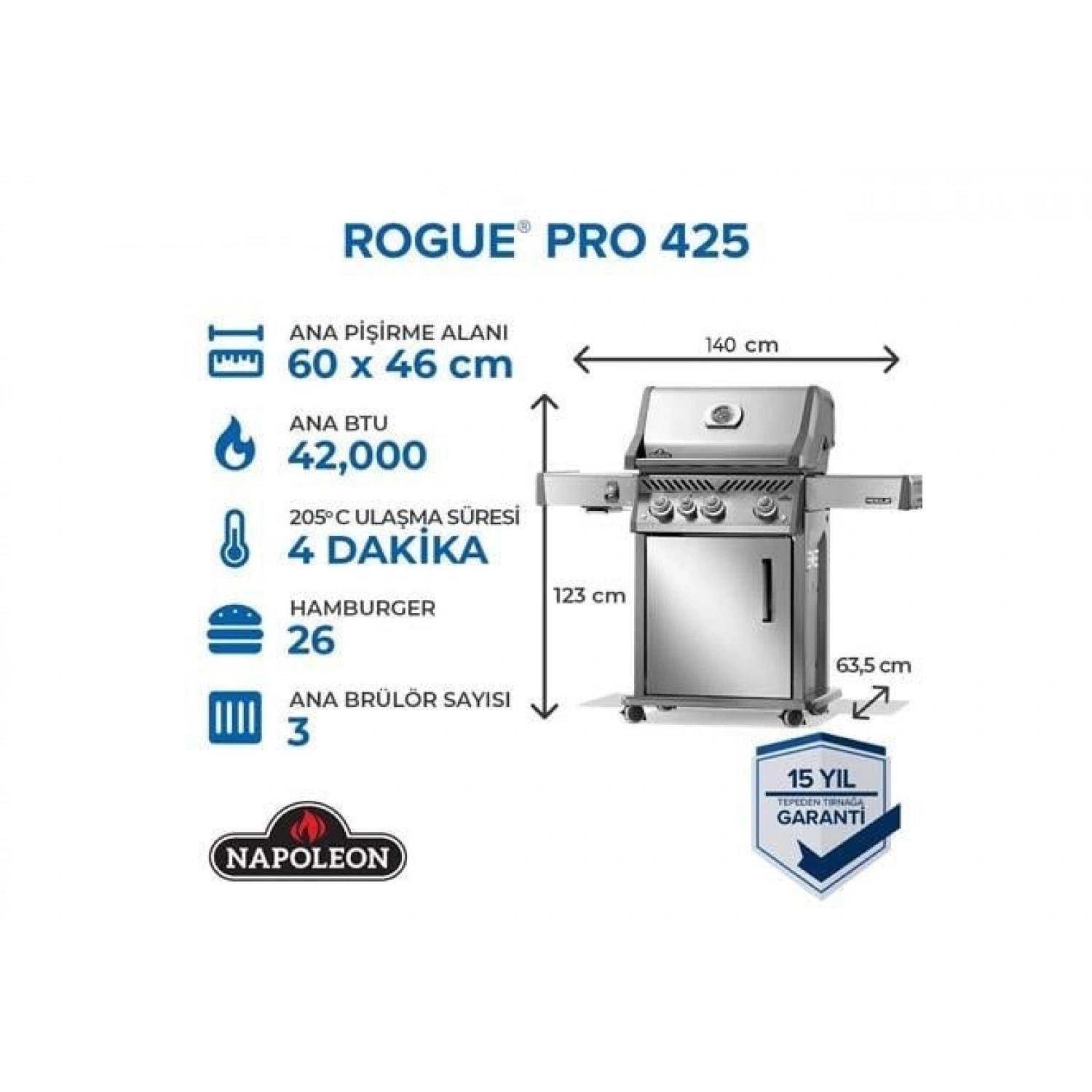 Rogue Pro 425 Sib Gazlı Barbekü | Mangal